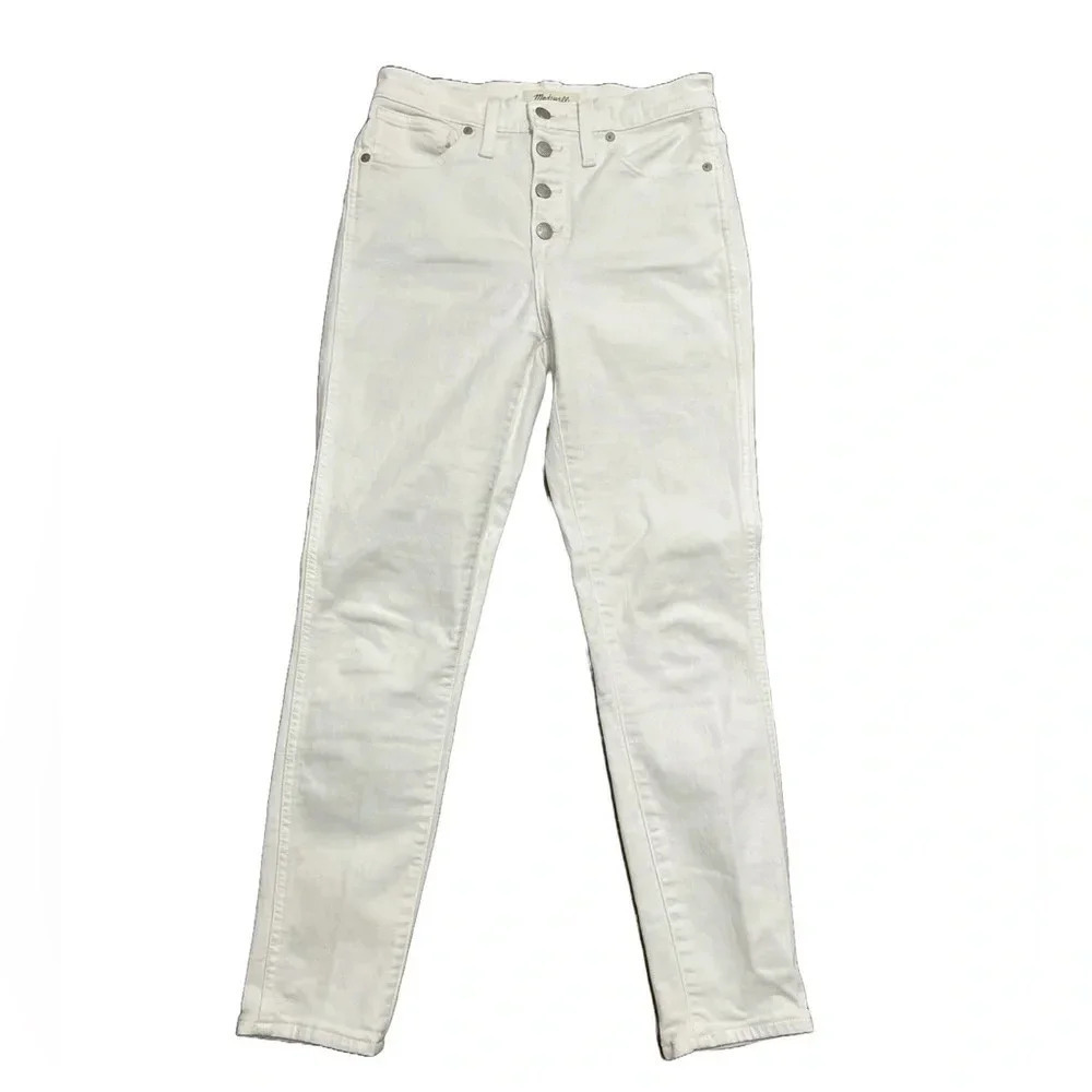 Madewell 10” High Rise Skinny Crop with Fly Button. White size 27